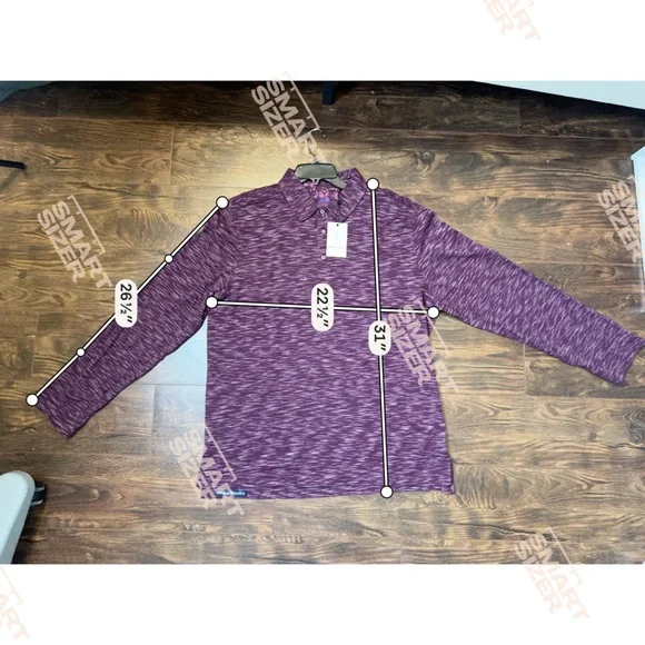 NWT Robert Graham Long Sleeve Polo Shirt Mens XXL Purple Heather $158 - Picture 3 of 13